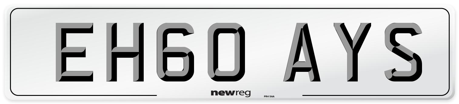 EH60 AYS Number Plate from New Reg